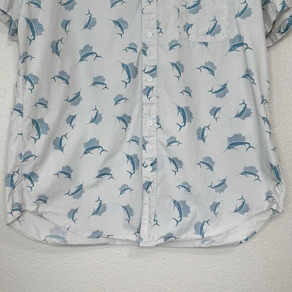 J. Crew Sword Fish Pattern Button Down Men’s Shirt - Picture 5 of 13